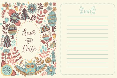 greeting card with Forest theme