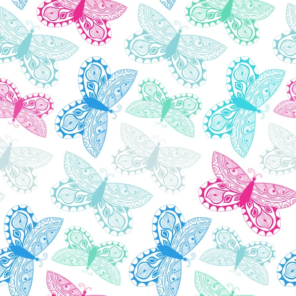 Бесшовный фон с бабочками — стоковый вектор