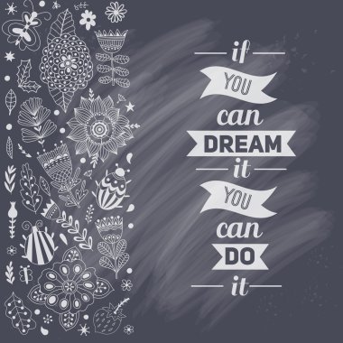 Vektör çizim çiçek ve otlar