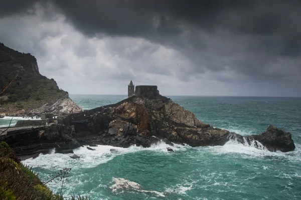 Drámai Időjárás vihar Portovenere — Stock Fotó