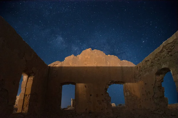 Romantic Landscape Ruins Stars Israel — Stock Photo, Image