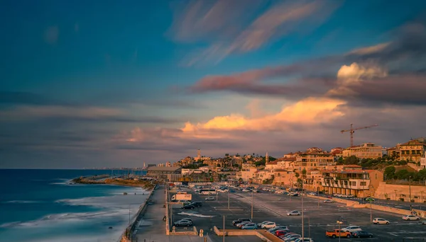 Costa Del Mare Vecchia Vista Tramonto Jaffa — Foto Stock
