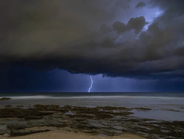 Tempestade Noturna Forças Eletricidade Natureza — Fotografia de Stock