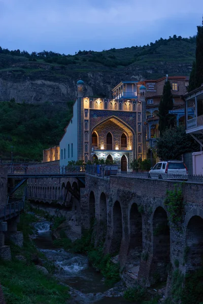 Aften Tbilisi Gader Afslapning Rejse Kulturarv - Stock-foto