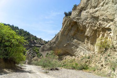 Georgia dağlarda doğa yürüyüşü yaparak Khahetia 'da seyahat ediyor.