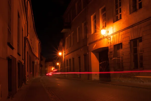 Vilnius street at night — Stock Photo, Image