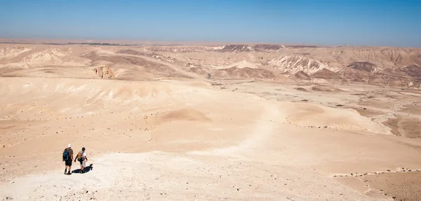 Trekking en un desierto — Foto de Stock