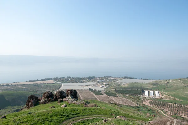 갈릴리 호수 근처 이스라엘 풍경 스톡 이미지