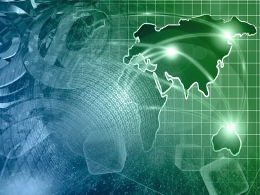 Basamak, posta işaretleri ve harita - soyut bilgisayar arka plan