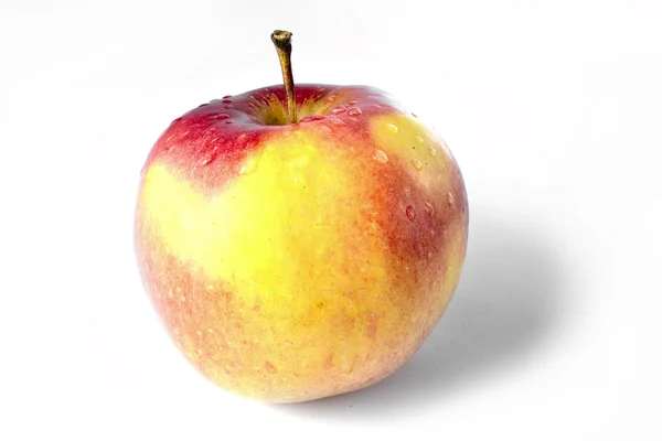 Yellow and red apple on the white background — Stock Photo, Image