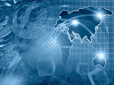 Basamak, posta işaretleri ve harita - soyut bilgisayar arka plan