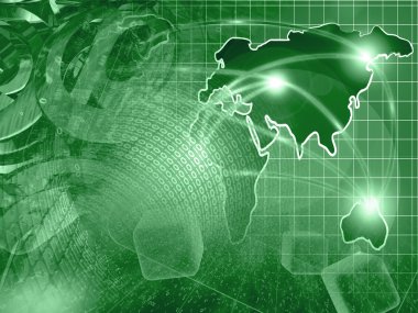 Basamak, posta işaretleri ve harita - soyut bilgisayar arka plan