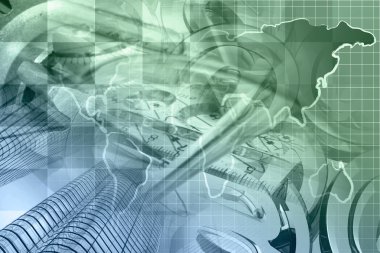 Arka plan olarak mavi ve gri Küre