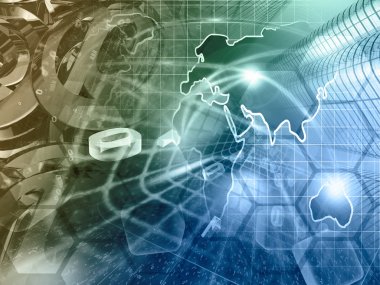 Bilgisayar arka plan harita, binalar ve basamaklı