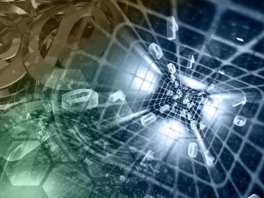 Basamak ve posta işaretleri - soyut bilgisayar arka plan