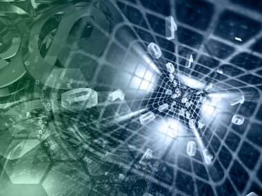 Basamak ve posta işaretleri - soyut bilgisayar arka plan