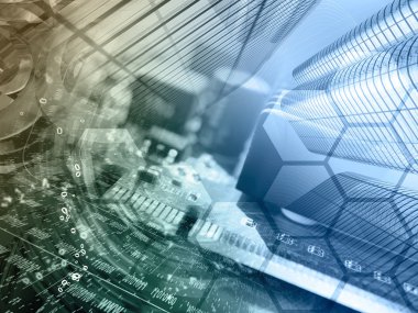 Basamak, binalar ve harita - soyut bilgisayar arka plan