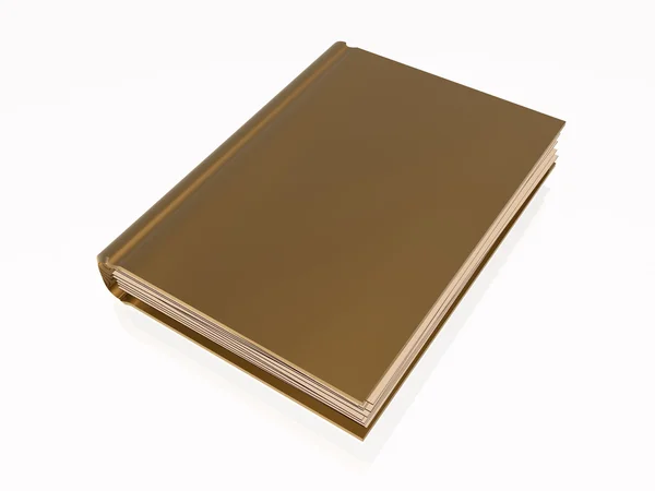 stock image Brown book, white reflective background