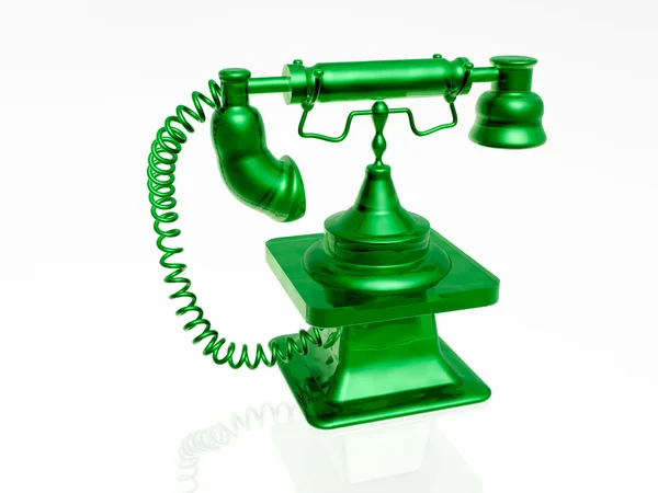 3d teléfono verde sobre fondo blanco —  Fotos de Stock