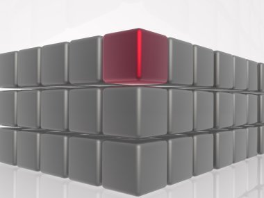 arka plan olarak kırmızı ve gri küpleri