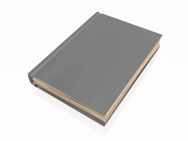 Grey book, white reflective background — Stock Photo, Image