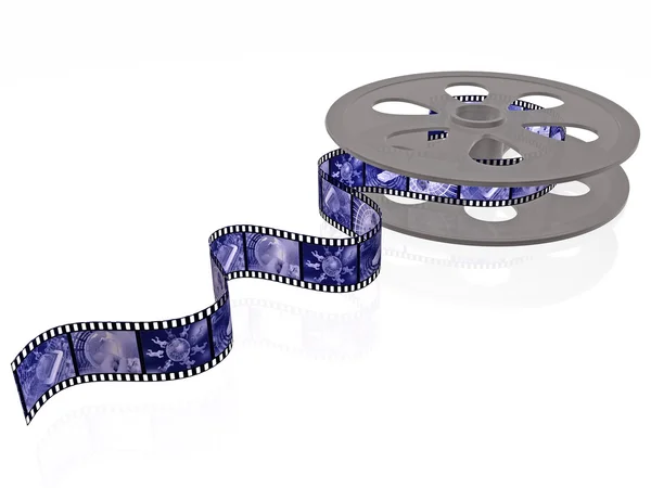 Film roll kék képekkel (üzleti)-fehér — Stock Fotó