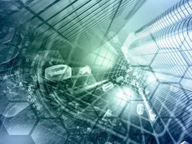 Basamak, posta işaretleri ve Binalar ile iletişim arka plan