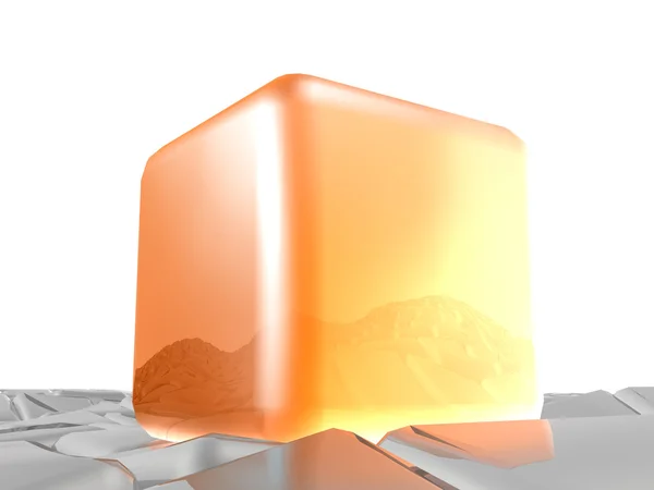 Cubes orange et gris — Photo
