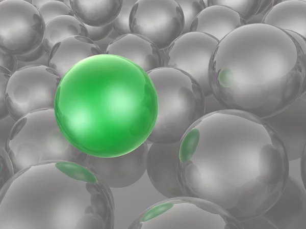 Green and grey spheres — Stock Photo, Image