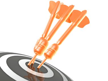 Hedef, beyaz arka plan üzerinde turuncu ok