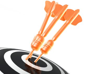 Hedef, beyaz zemin üzerine Kırmızı oklar