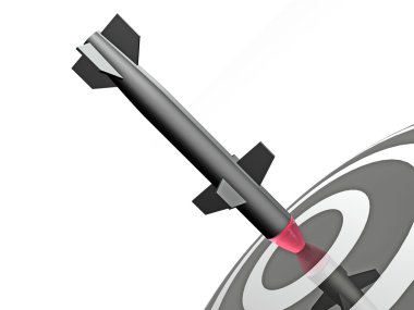 Roket Dart hedef, beyaz arka plan üzerinde