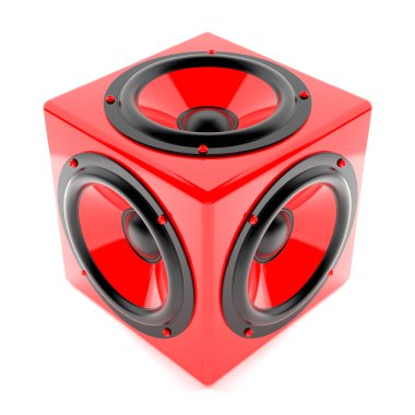 Red sound speakers clipart