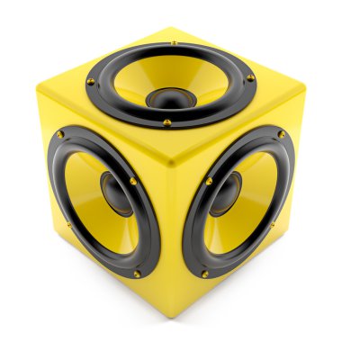 Yellow sound speakers clipart