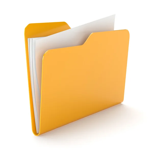 Orange folder with  documents — Stock Photo, Image