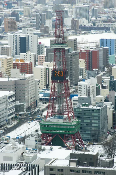 Stadt Sapporo, Japan im Winter — Stockfoto