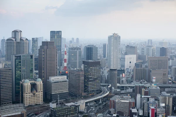 大阪市天际线从梅田蓝天大厦 — 图库照片