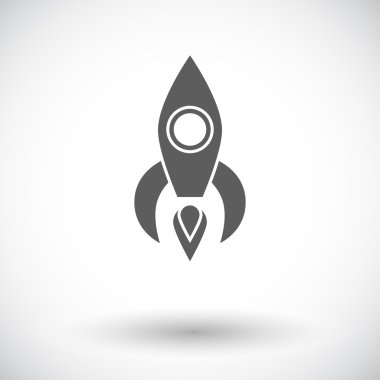Roket düz simgesi