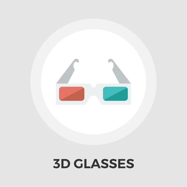 3D Glasses Flat Icon — Stock Vector