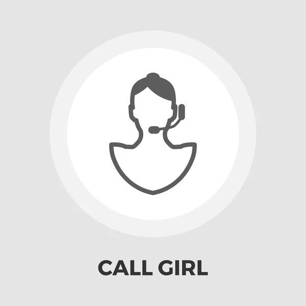Call girl flat icon — Stock Vector