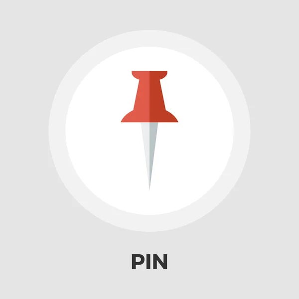 Push pin plat pictogram — Stockvector