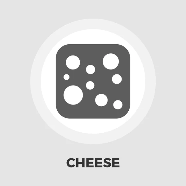 Ícone plano de queijo. — Vetor de Stock