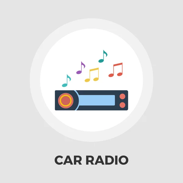 Samochodowe radia ikona płaski. — Wektor stockowy
