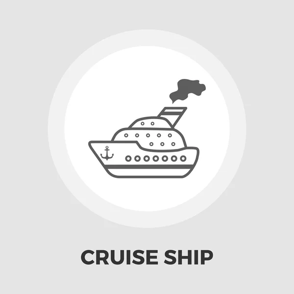 Icône plate de vecteur de bateau de croisière — Image vectorielle
