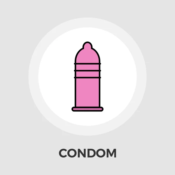 Icona piatta vettoriale del preservativo — Vettoriale Stock