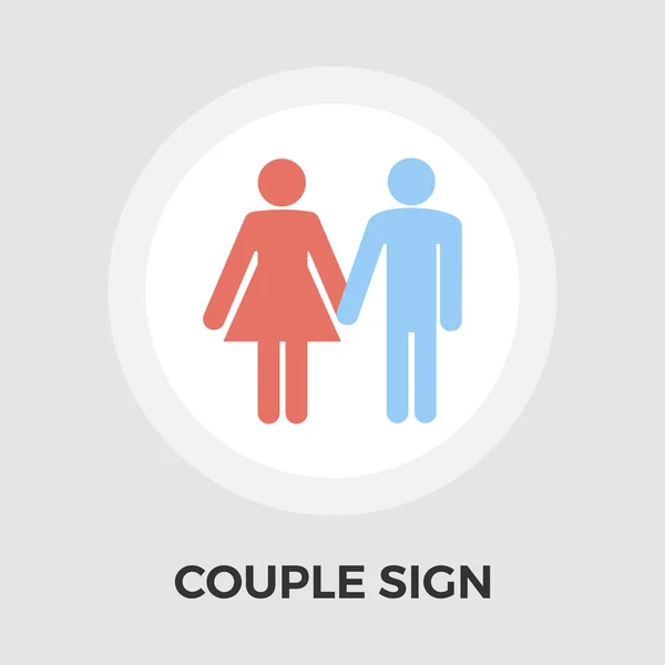Couple sign Vector Flat Icon — Stock Vector