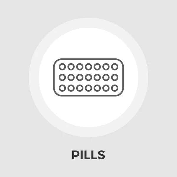 Contraceptieve pillen vector platte pictogram — Stockvector