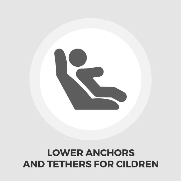 Âncoras inferiores e amarras para crianças ícone plana — Vetor de Stock
