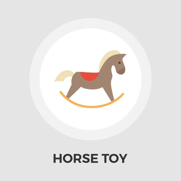 Caballo juguete vector plano icono — Vector de stock