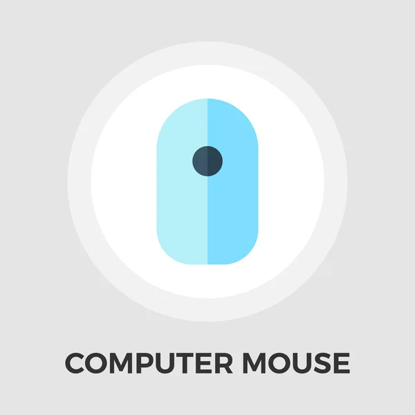Computador Mouse ícone plana — Vetor de Stock